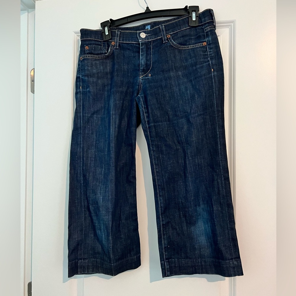 7 For All Mankind Mid-2000s Wide-leg Jean Capri Pants, Size 29